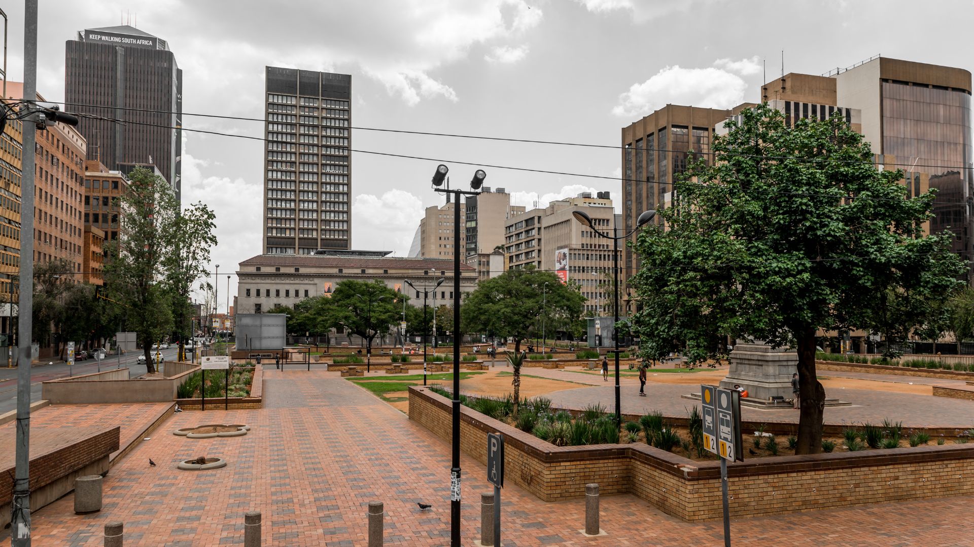 Public plaza and civic buildings in the Johannesburg city bowl